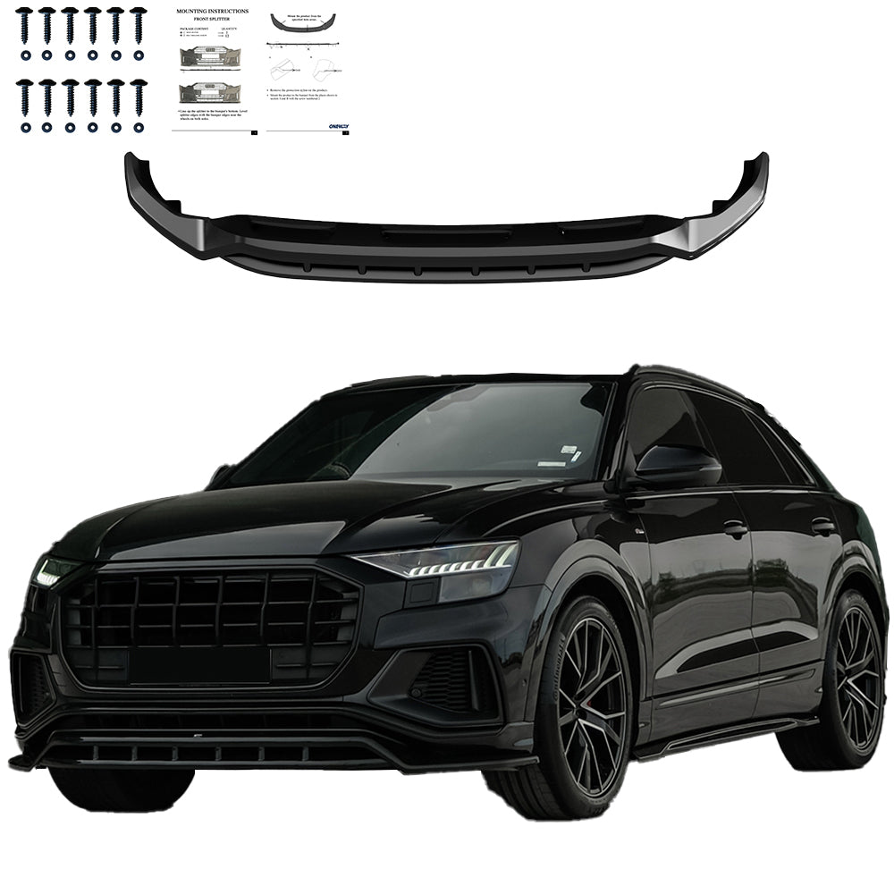 Front Splitter compatible with AUDI SQ8 / Q8 S-Line Mk1 2018-2023