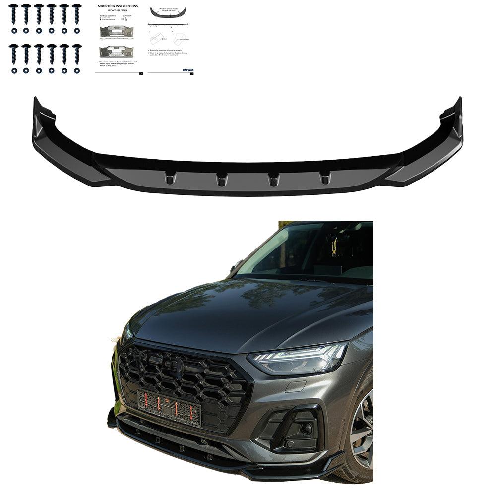 Front Splitter for AUDI SQ5 / Q5 S-Line ( SUV / Sportback ) Mk2 Facelift 2020-2024