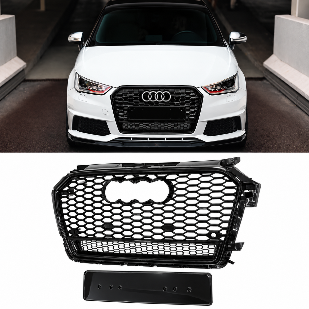 Audi A1 8X 2016-2018 RS Style Gloss Black Honeycomb Grill