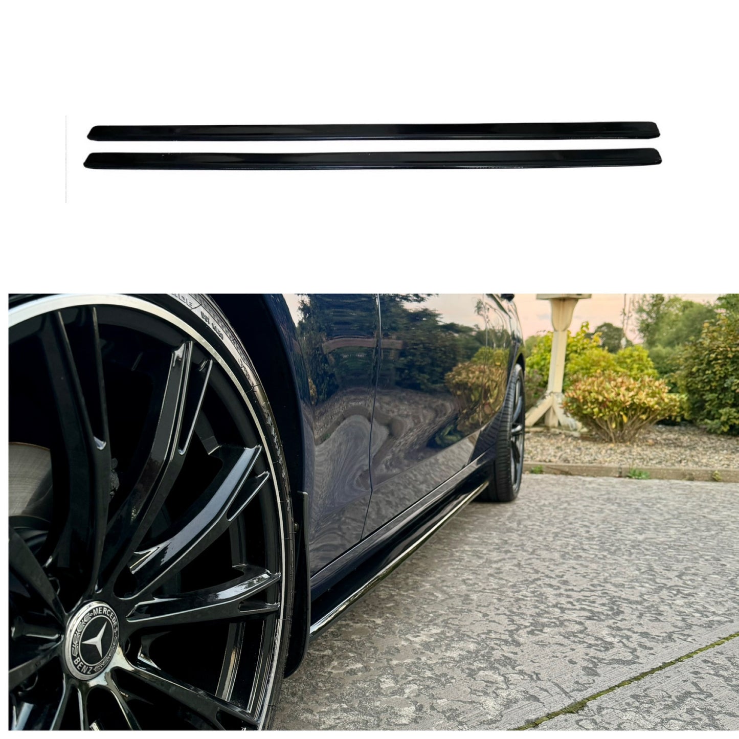 Mercedes C-Class W205 Gloss Black Side Skirts - For All Models