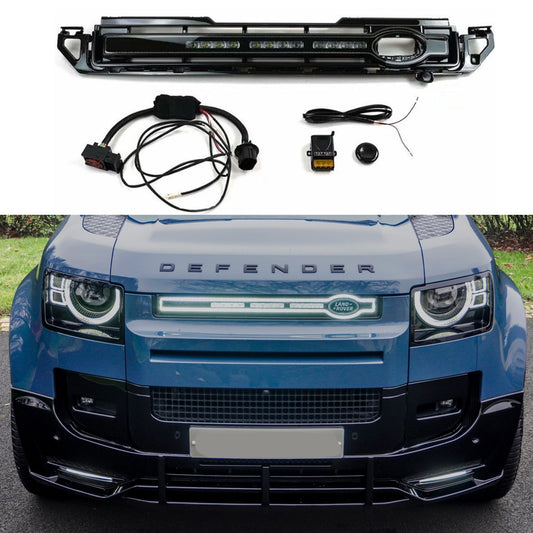 Land Rover Defender L663 2020 On V2 LED Dynamic Front Grill In Gloss Black