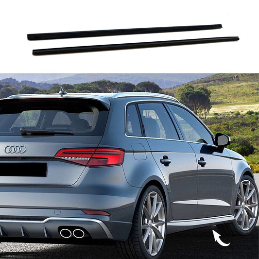 Audi A3 S-Line (8V) / S3 Sportback (8V) Facelift 2016-2019 Gloss Black  Side Skirt Splitters