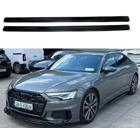 Audi A6/S6 C8 S-Line 2019+ Gloss Black Side Skirts