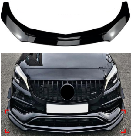 Mercedes A-Class W176 AMG-Line 2013-2018 Gloss Black Front Splitter Spoiler Lip