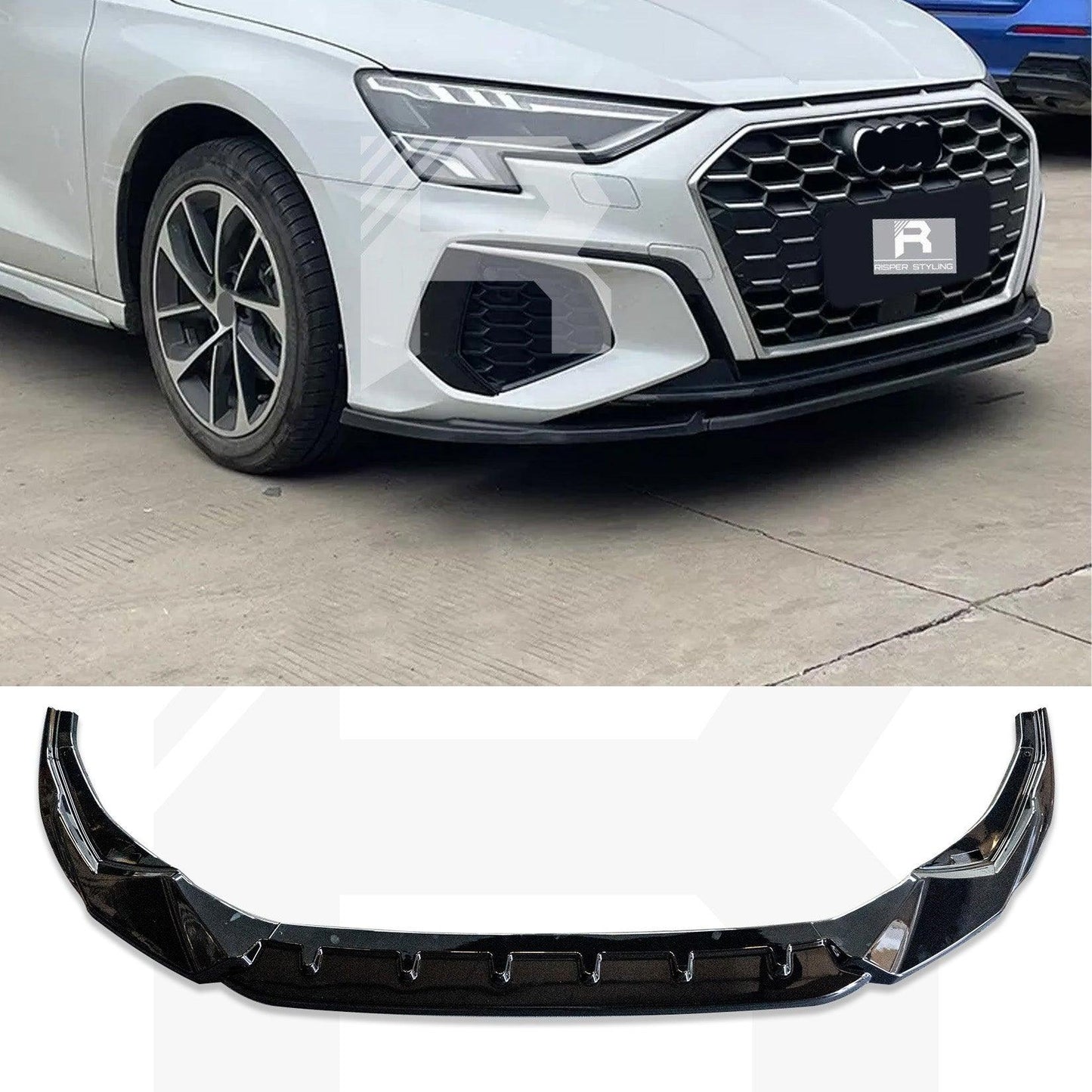 Audi A3 8Y Hatch & Saloon 2021+ Gloss Black Front Splitter Lip