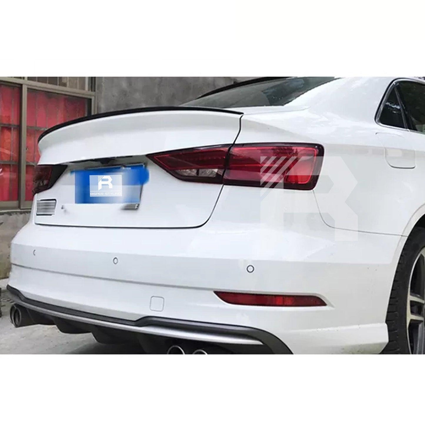 Audi A3 8Y Saloon 2021+ S3 Style Gloss Black Rear Spoiler Lip