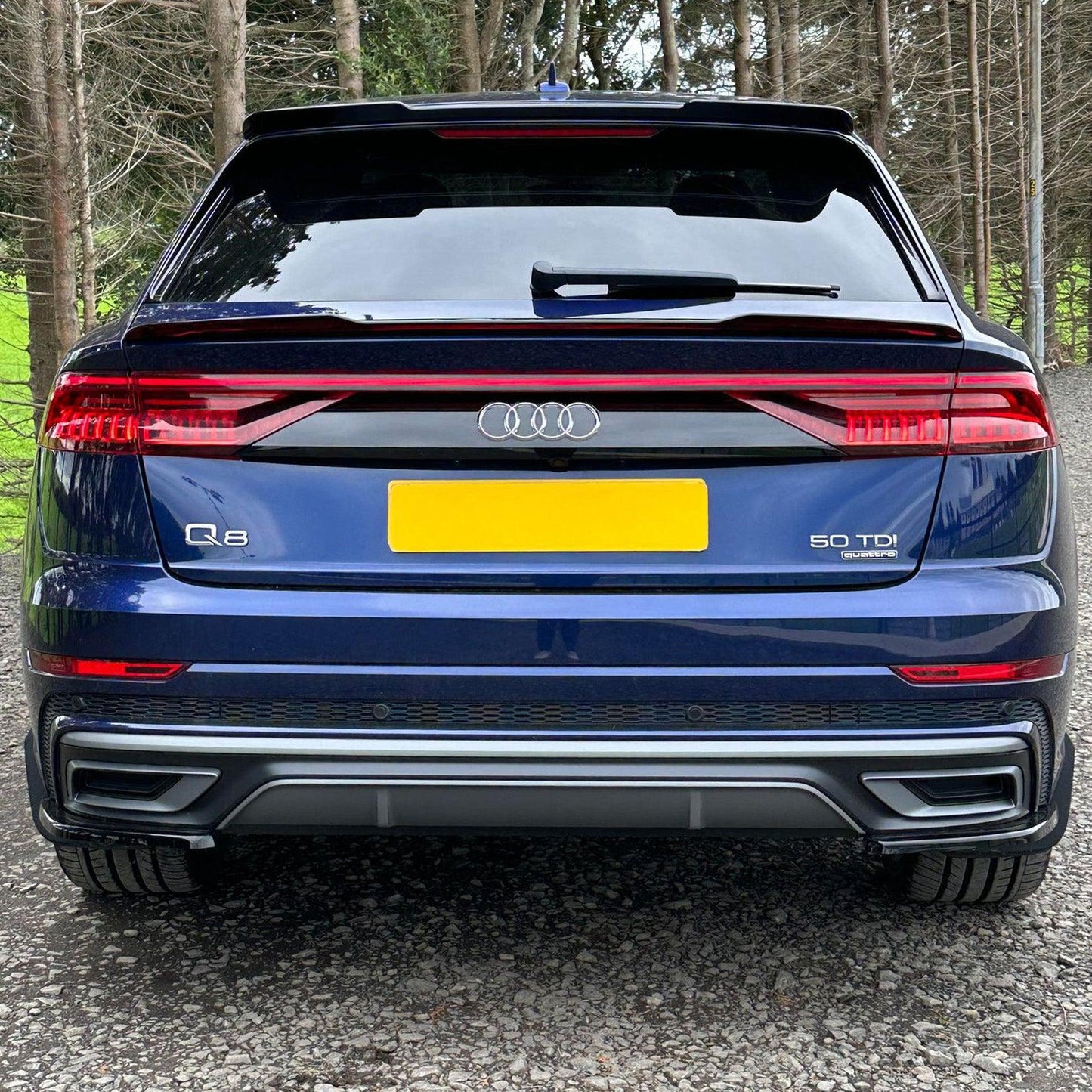 Audi Q8 2018+ Gloss Black Lower Spoiler Lip Extension