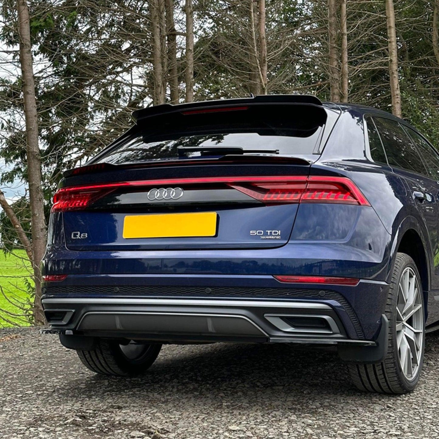 Audi Q8 2018+ Gloss Black Lower Spoiler Lip Extension