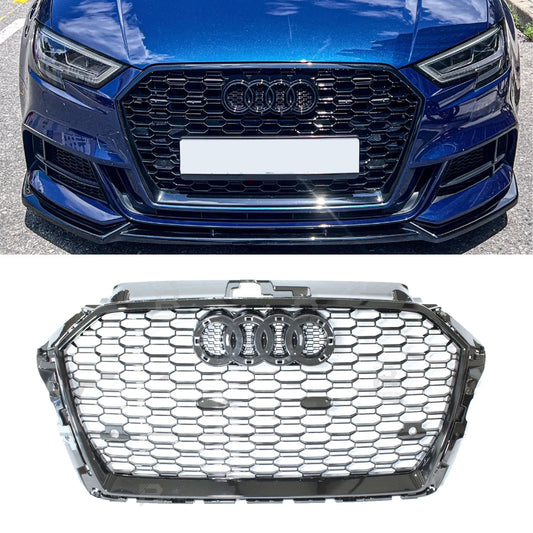 Audi A3/S3 8V 2017-2020 RS3 Style Gloss Black Honeycomb Grill