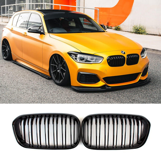 BMW 1 Series F20 2015-2019 Gloss Black Double Slat Grille