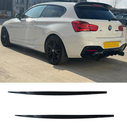 Bmw 1 Series F20 M Sport Lci 2015-2019 Side Skirt Splitters In Gloss Black