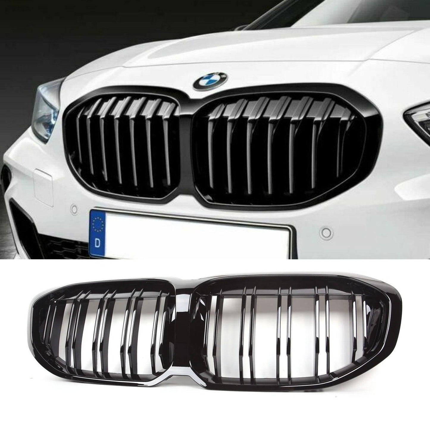 BMW 1 Series F40 2019 Gloss Black Double Slat Front Grill