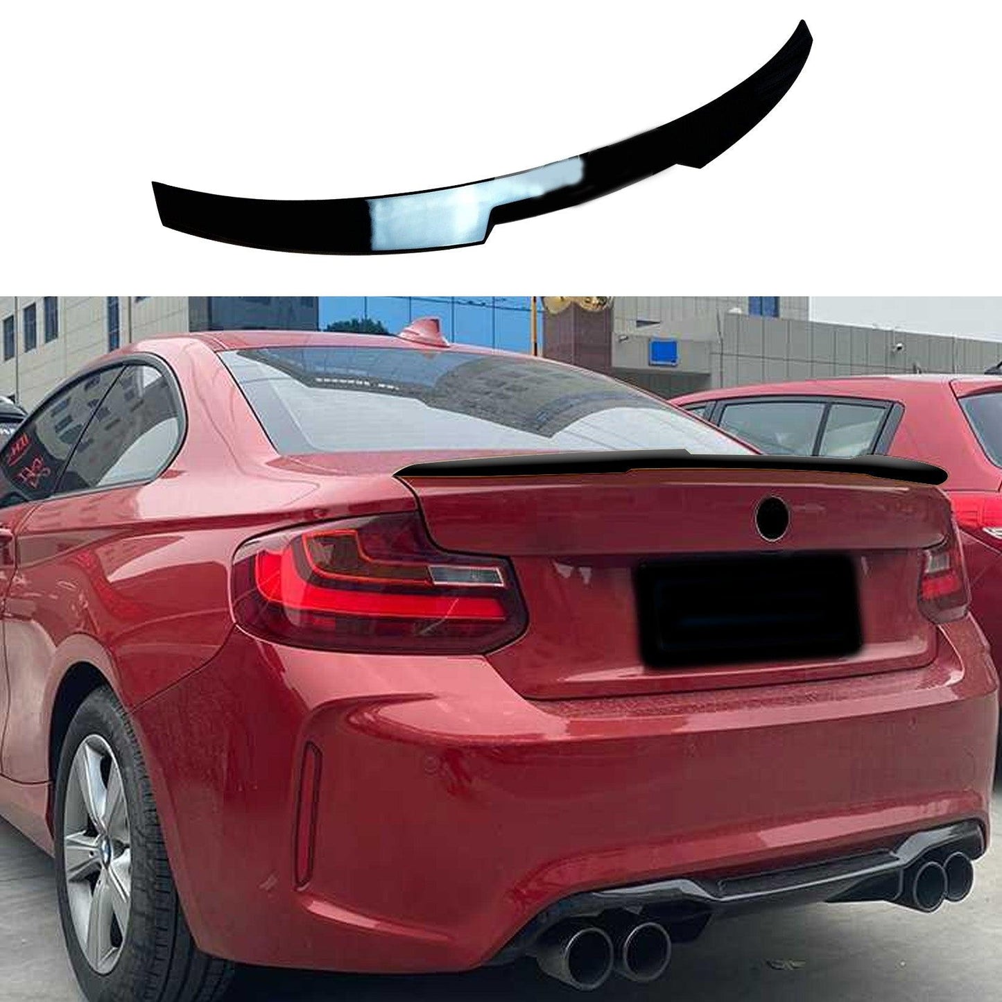 BMW 2 Series F22 Coupe 2014-2021 Gloss Black M4 Style Rear Spoiler