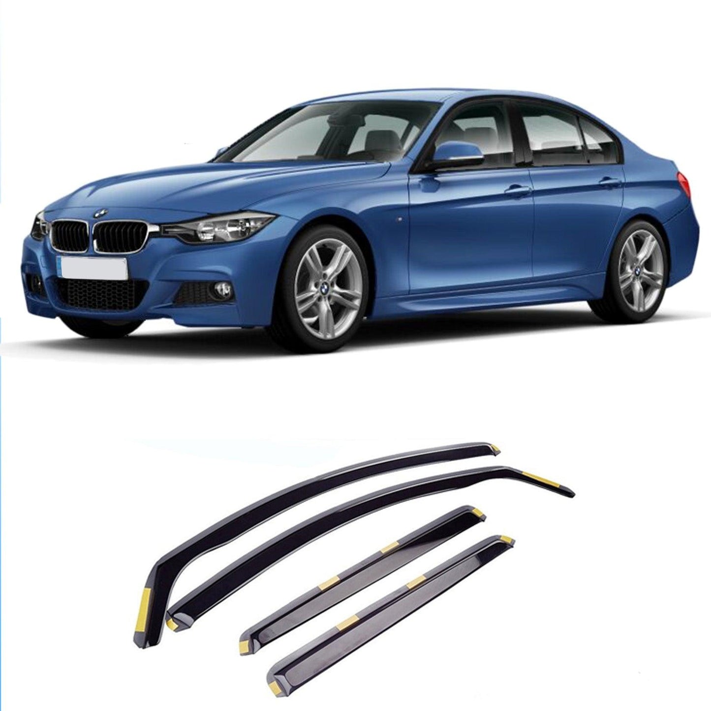 BMW 3 Series F30 2011-2018 STX Dark Smoke 4PC Internal Wind Deflectors