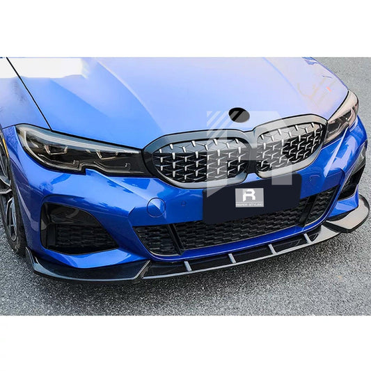 BMW 3 Series G20 2018-2022 (Pre-LCI) Gloss Black 3-Piece Front Splitter V2