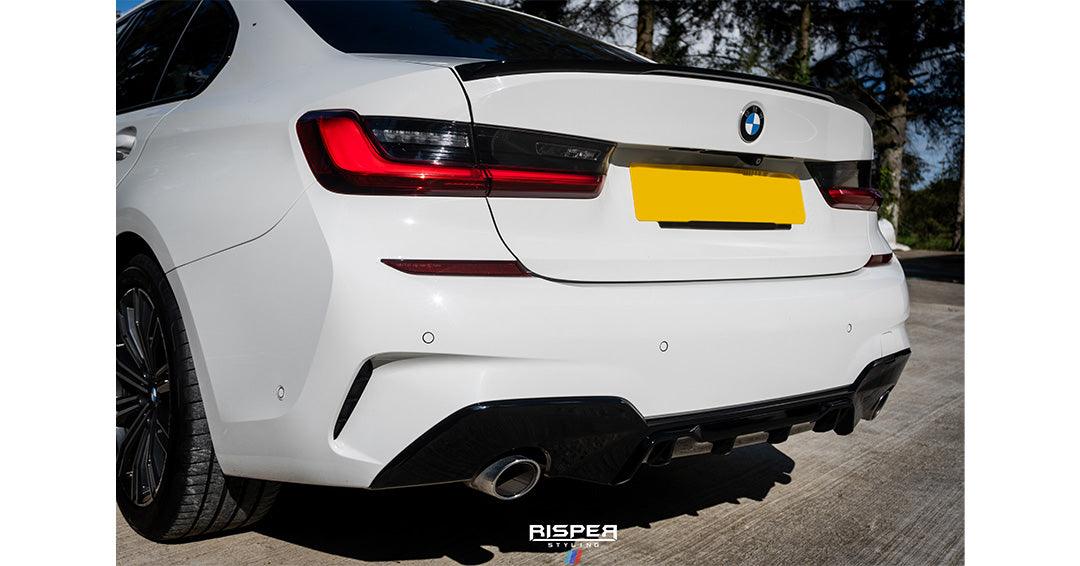 BMW 3 Series G20 2019-2021 (Pre-LCI) Gloss Black M Performance Rear Diffuser - Dual Exit