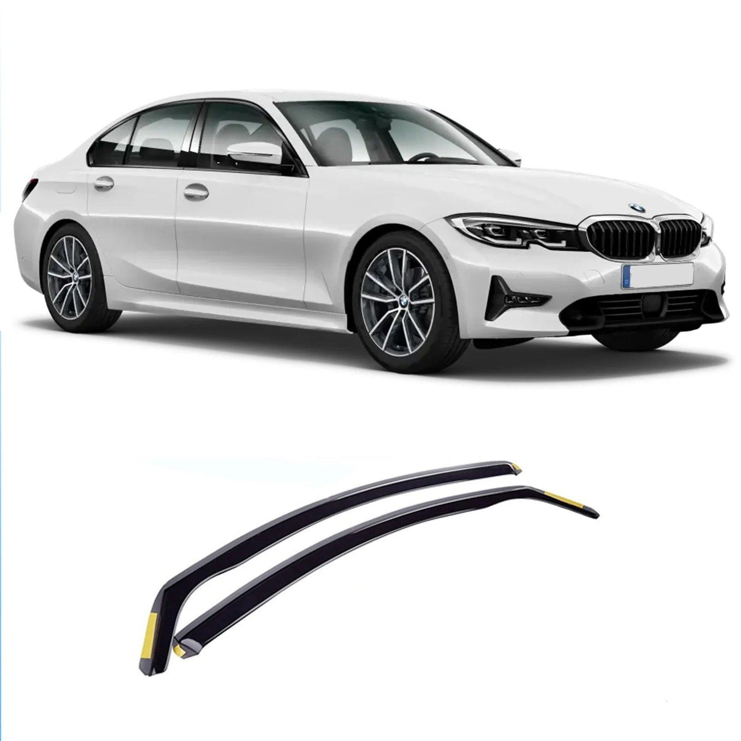 BMW 3 Series G20 2019+ Dark Smoke 2PC STX Internal Wind Deflectors Front Doors