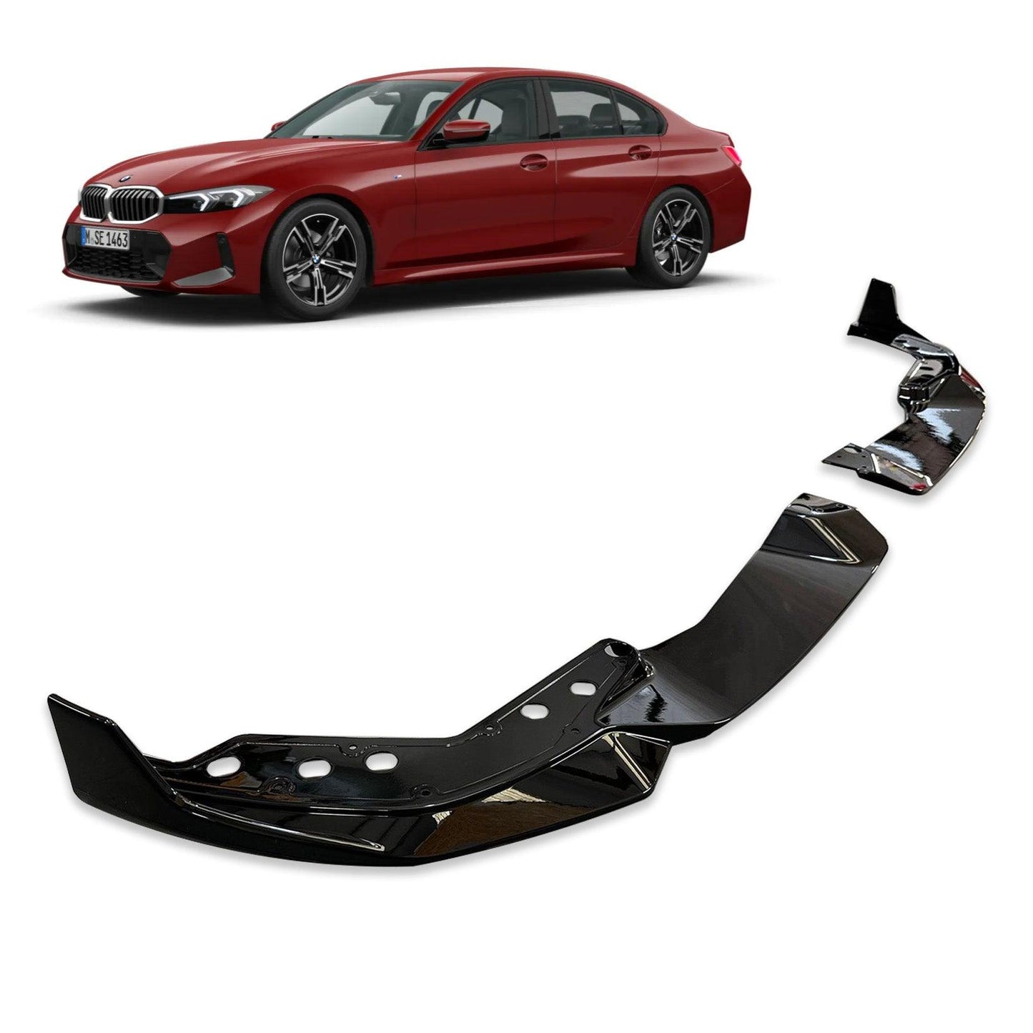 BMW 3 Series G20 LCI Facelift 2021+ Gloss Black Front Splitter Lip