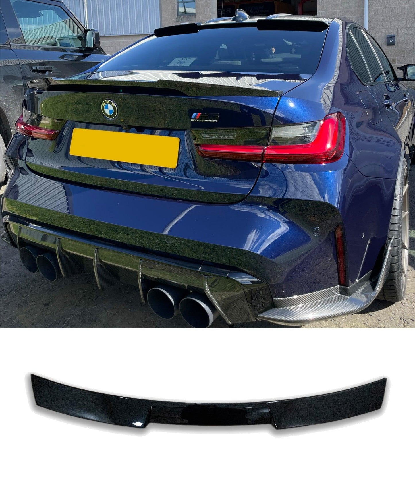 BMW 3 Series G20/M3 G80 2018+ Gloss Black Rear Upper Window Spoiler