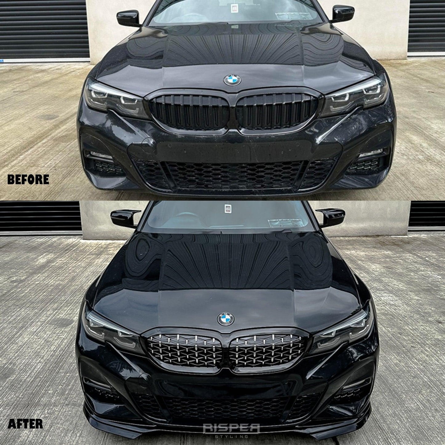 BMW 3 Series G20/G21 2018-2021 (pre-lci) Diamond Style Front Grill Gloss Black & Silver