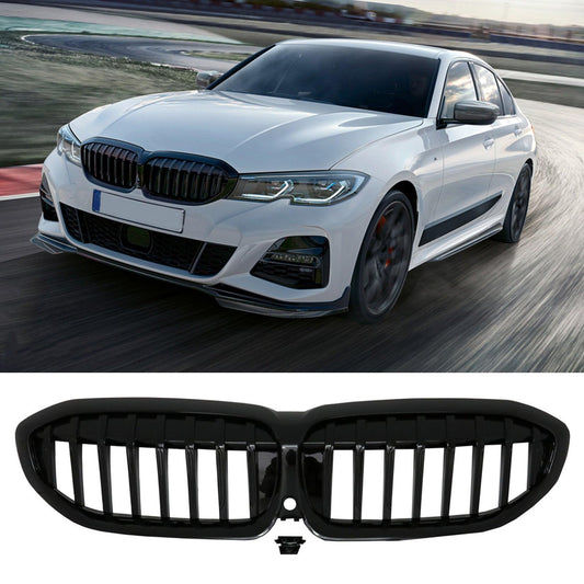 BMW 3 Series G20/G21 2018-2021 (Pre-LCI) Gloss Black Solid Slat Front Grill