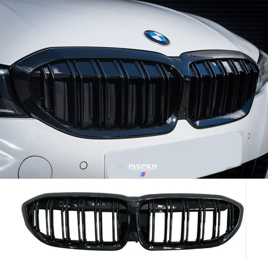 BMW 3 Series G20/G21 2018-2021 (pre-lci) M3 Style Front Grill Gloss Black Double Slat