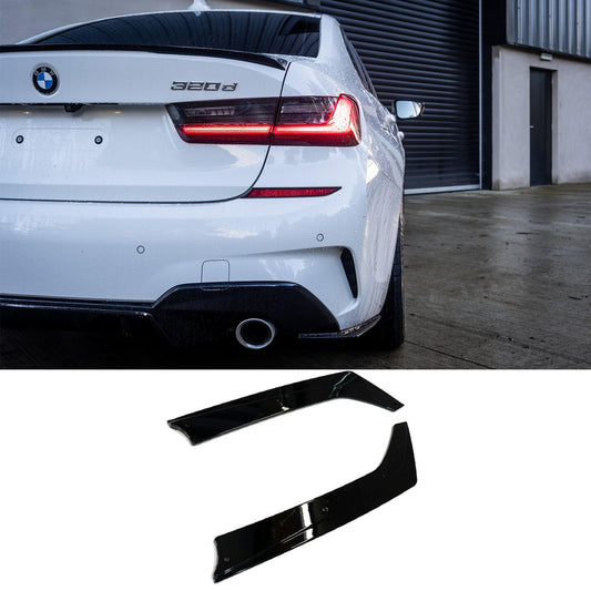 BMW 3 Series G20/G28 2018+ Gloss Black Rear Spats Extensions for M Sport Bumper