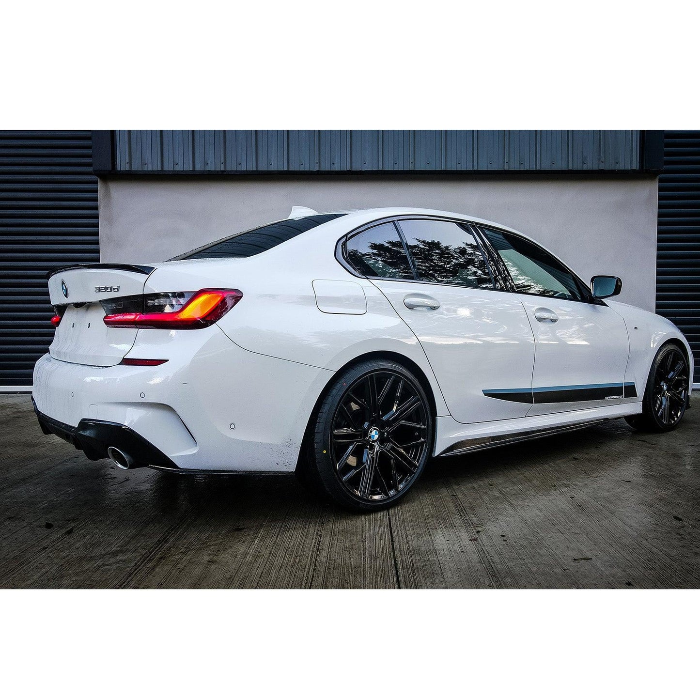 BMW 3 Series G20/G28 2018+ Gloss Black Rear Spats Extensions for M Sport Bumper