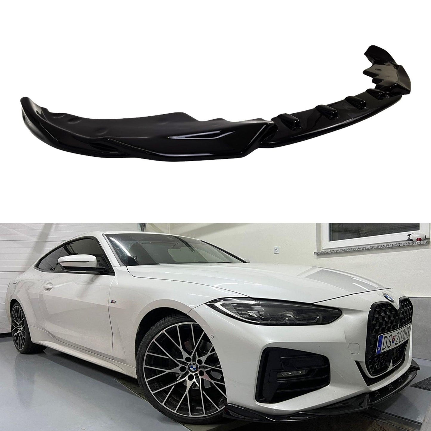 BMW 4 Series G22 M Sport 2020+ - Gloss Black Front Splitter Lip