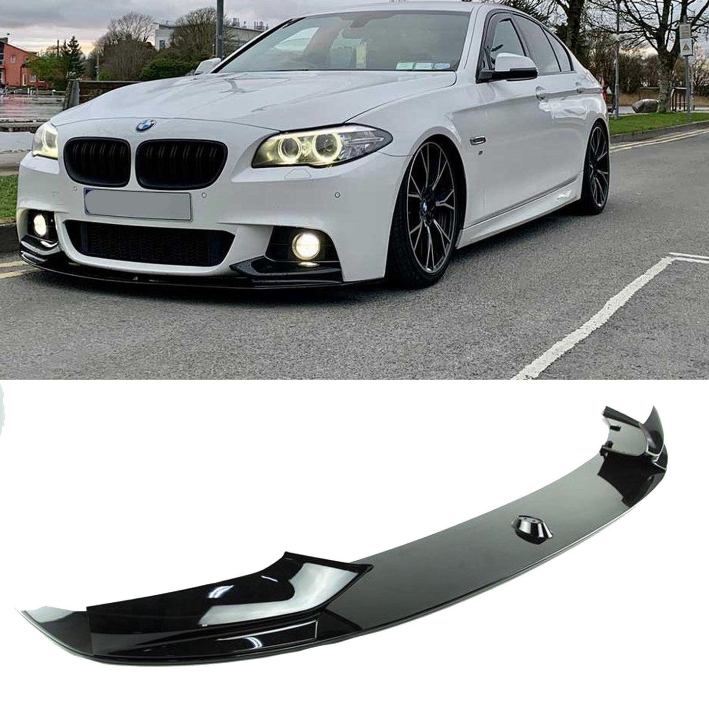 BMW 5 Series F10 2010-2017 - Front Splitter - Gloss Black