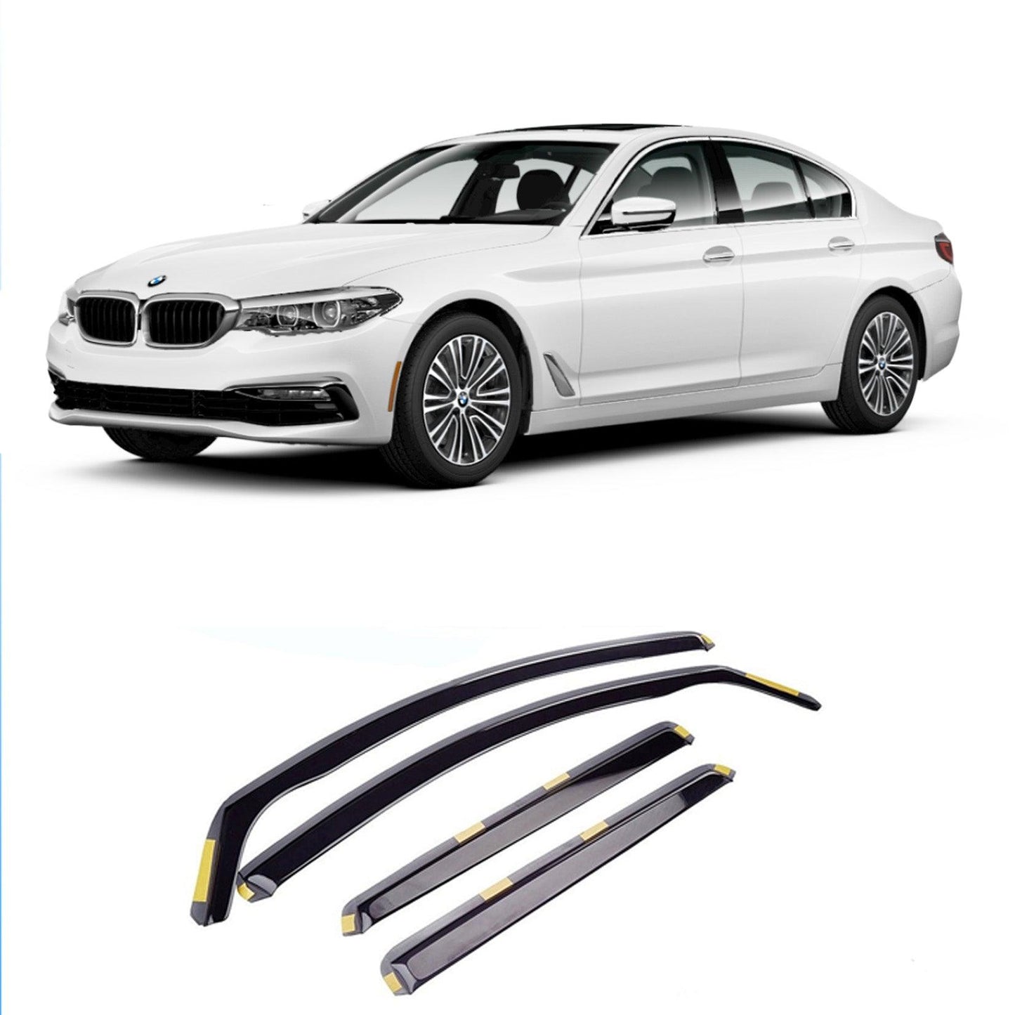 BMW 5 Series G30 2017+ STX Internal Wind Deflectors - Dark Smoke - 4PC