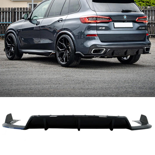 BMW X5 G05 2018+ - Black Knight Rear Diffuser in Gloss Black