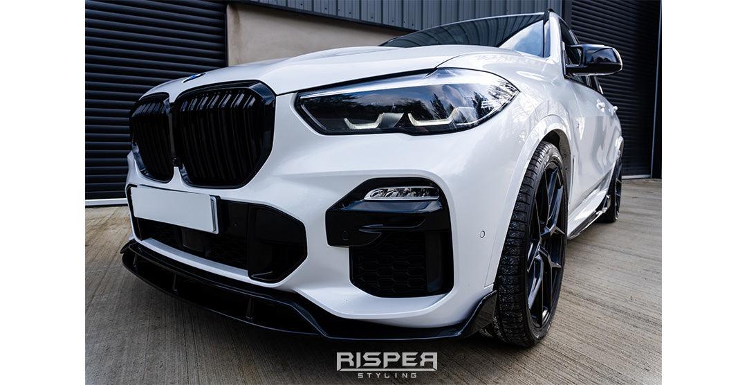 BMW X5 G05 2018+ - Black Knight Front Splitter in Gloss Black