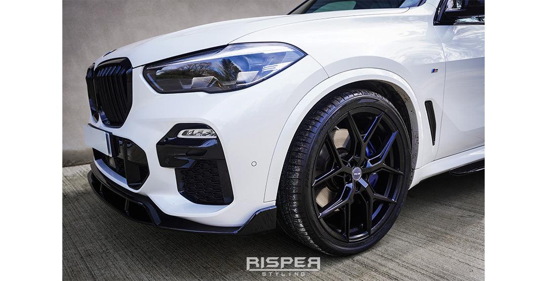 BMW X5 G05 2018+ - Black Knight Front Splitter in Gloss Black