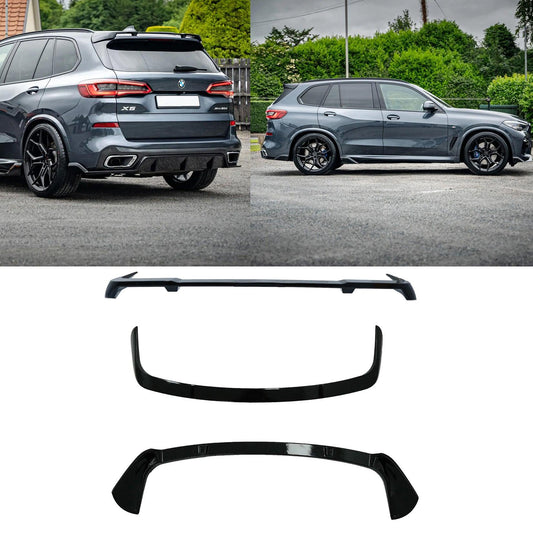 BMW X5 G05 2018+ - Black Knight Rear Spoiler  in Gloss Black