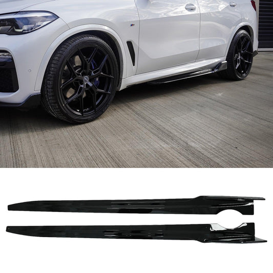 BMW X5 G05 2018+ - Black Knight Side Skirt Splitters in Gloss Black