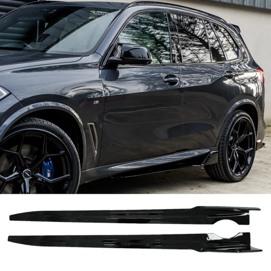 BMW X5 G05 LCI M Sport 2022+- Black Knight Side Skirt Splitters in Gloss Black
