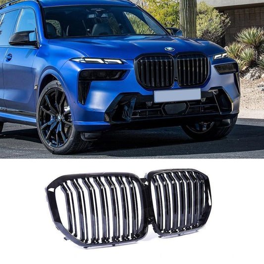 BMW X7 G07 2018 On - Front Grill - Dual Slat X5M Style In Gloss Black