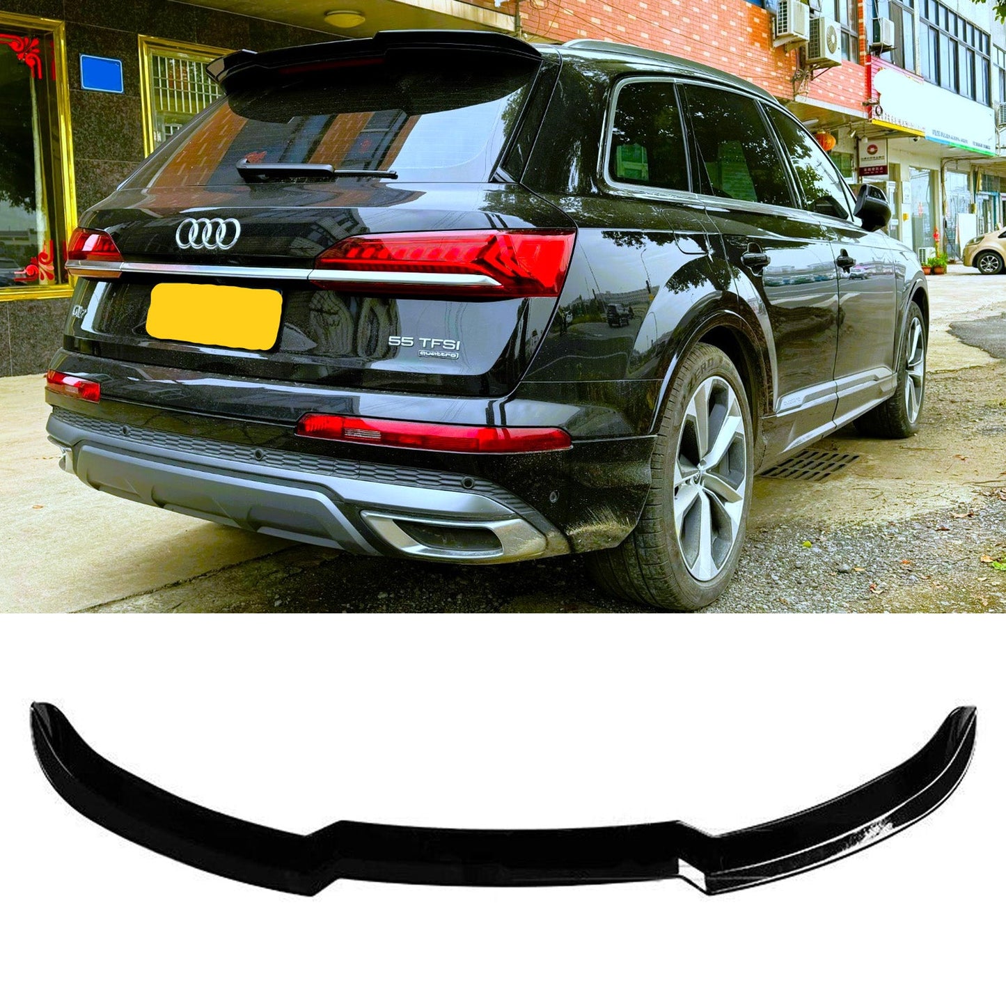 AUDI Q7 S-LINE 2016+ UPPER REAR SPOILER IN GLOSS BLACK