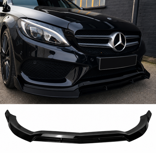 Mercedes C-Class W205 2016-2018 Gloss Black Front Splitter