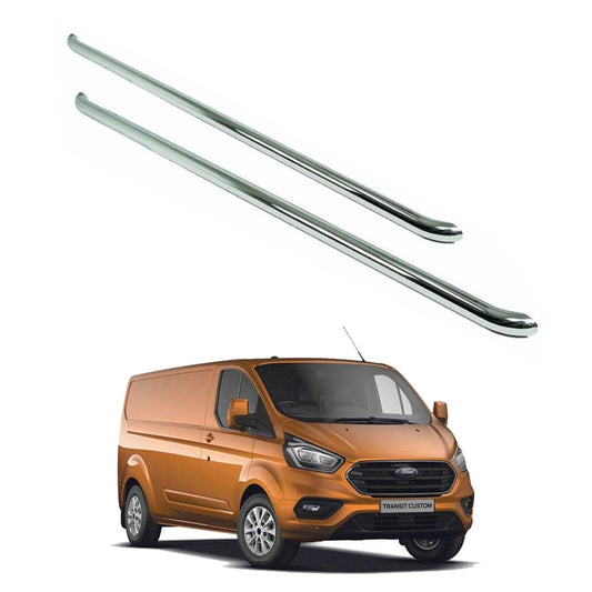 Ford Transit Custom LWB 2012 Onward 2.4 Inch Stainless Steel OE Style Sportline Side Bars