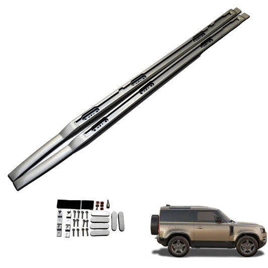 Land Rover Defender 90 L663 2020 On OE Style Silver Roof Rail Pair