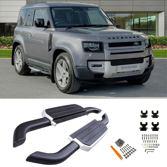 Land Rover Defender 90 L663 2020 On OE Style Silver Running Boards