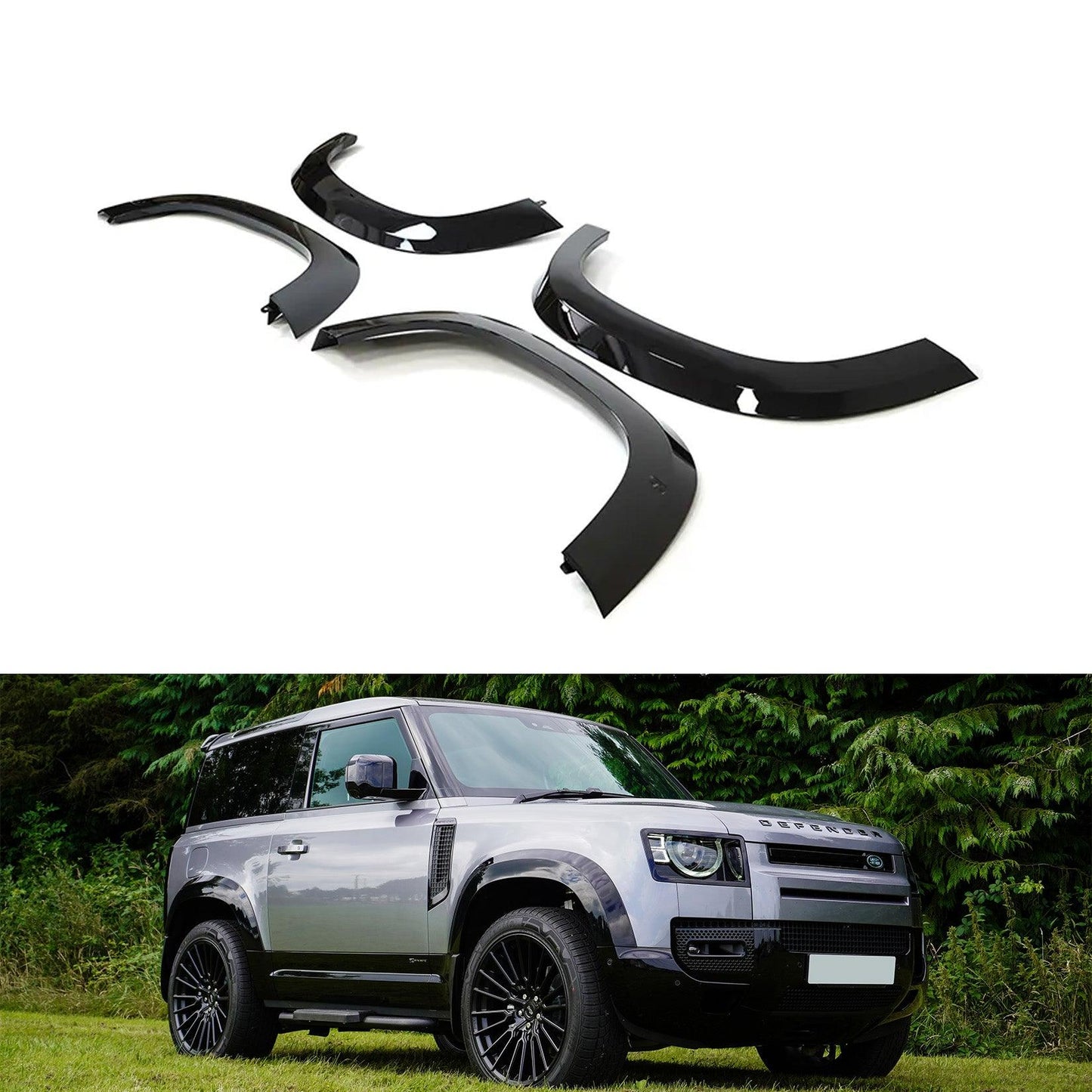 Land Rover Defender 90 L663 2020 Gloss Black Wheel Arch Kit