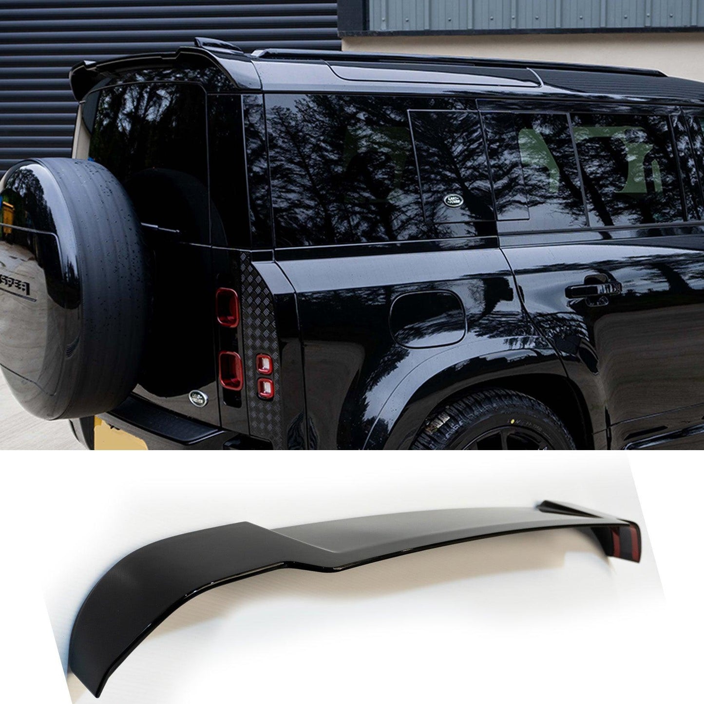 Land Rover Defender L663 2020 On Gloss Black STX Rear Spoiler