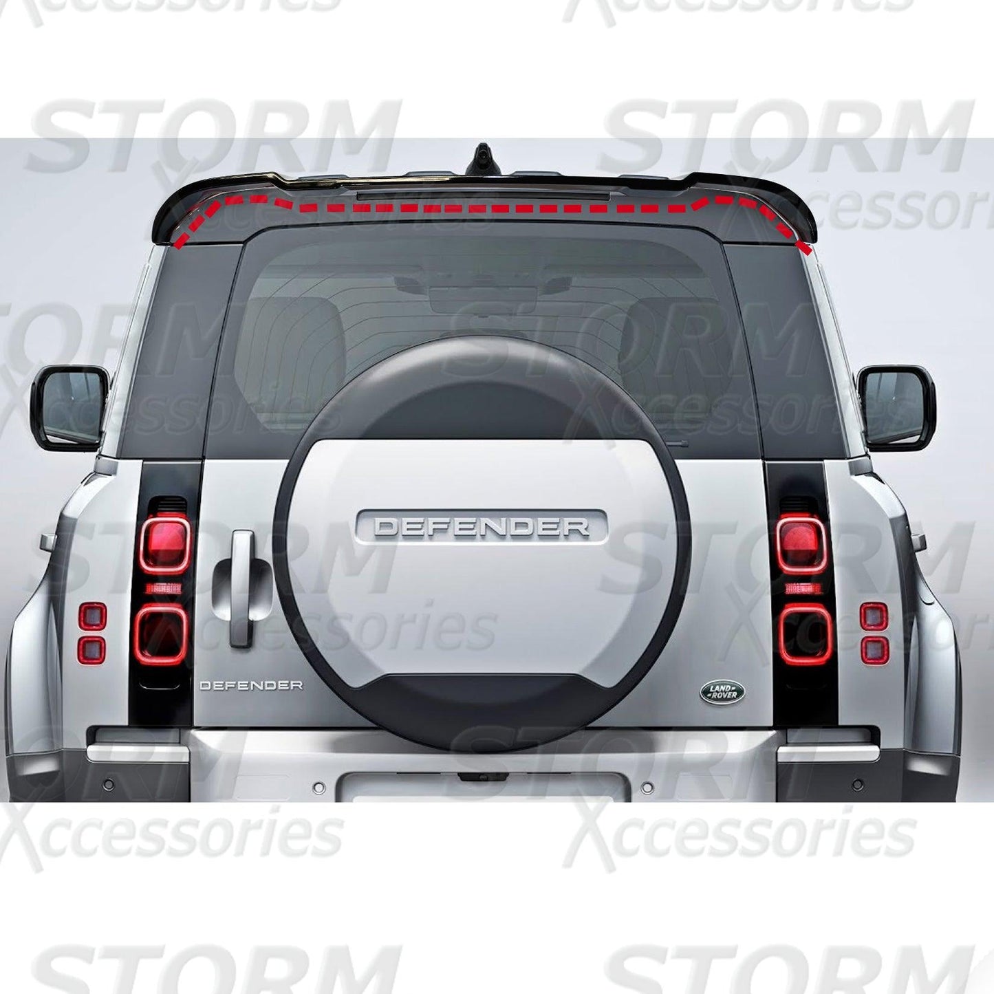 Land Rover Defender L663 2020 On Gloss Black STX Rear Spoiler