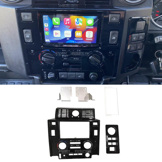 Land Rover Defender 90/110 2008-2020 – Double DIN Surround Fascia Panel Kit In Gloss Black