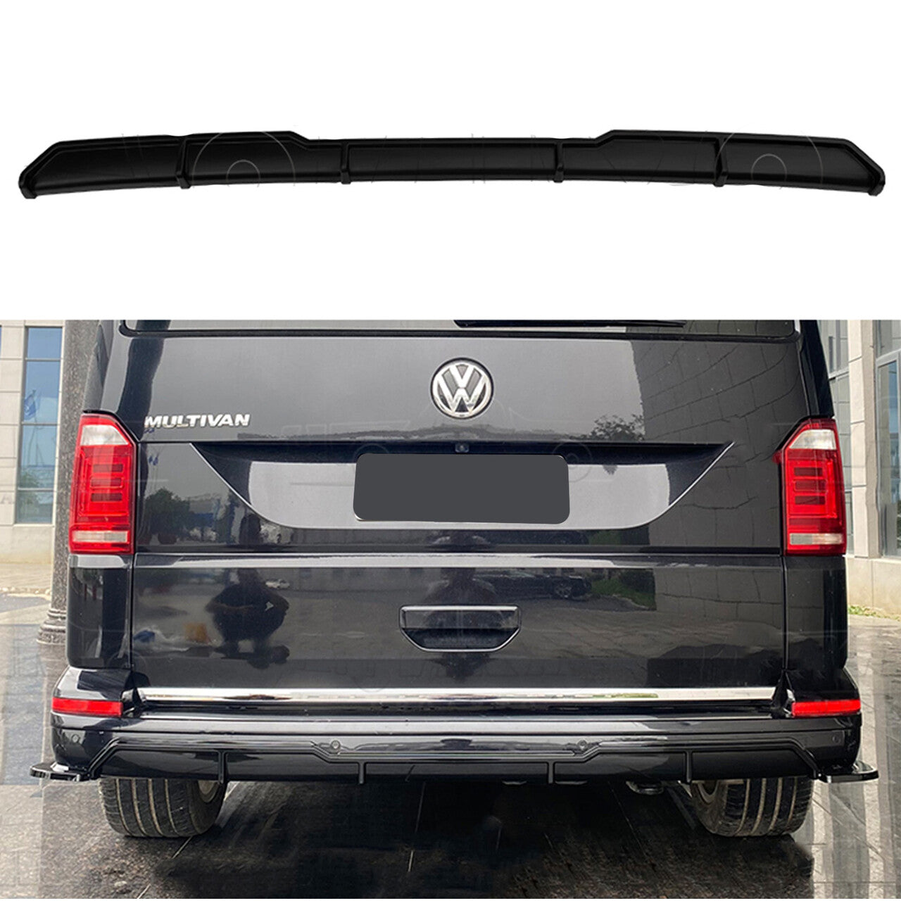 VOLKSWAGEN TRANSPORTER T6 2015-2019 REAR CENTRAL DIFFUSER IN GLOSS BLACK