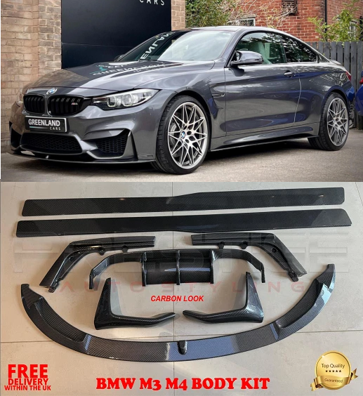 BMW M3 F80 M4 F83 BODY KIT FRONT LIP SPOILER DIFFUSER SKIRTS CARBON FIBRE LOOK