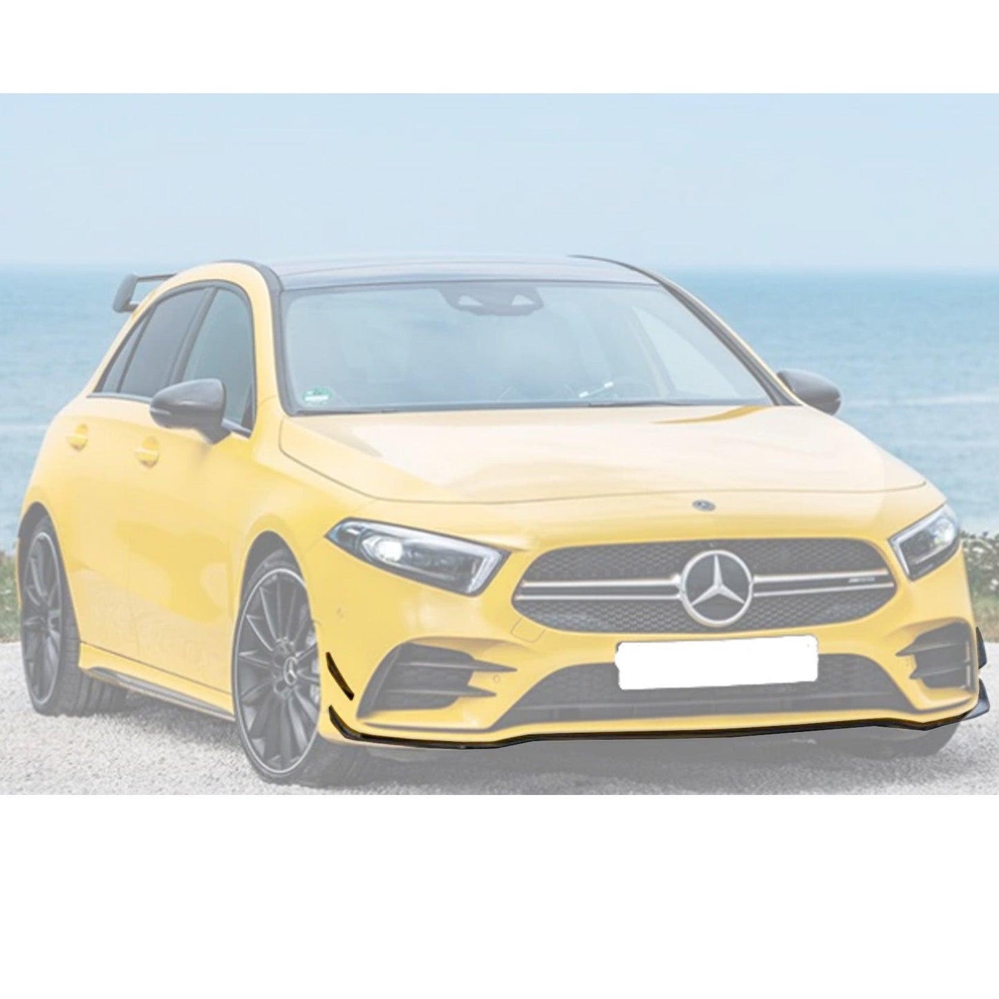 MERCEDES A CLASS A35 AMG LINE W177 2018+ - FRONT SPLITTER LIP KIT - GLOSS BLACK